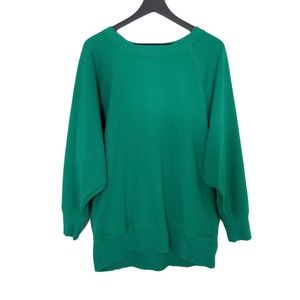 Aerie Kelly Green Fleece Lined Crewneck Pullover